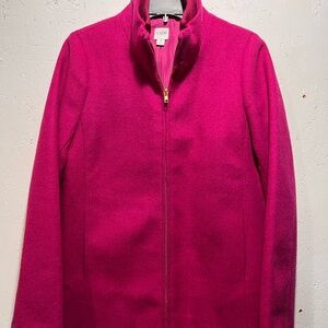 J. Crew Women's Fuchsia Wool Blend Coat
